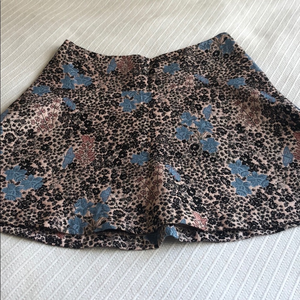 Loft petite a-line flare floral skirt